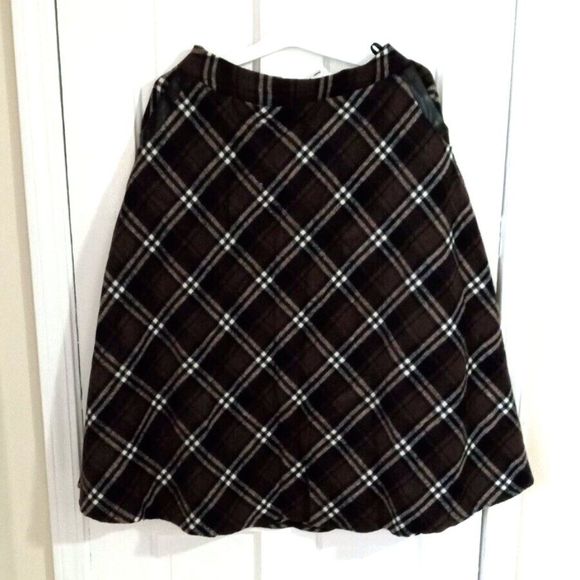 Womens Lined Plaid Wool / Polyester Mid-Calf Skirt (Size M) COFFEE - NEW!!! - Picture 1 of 9